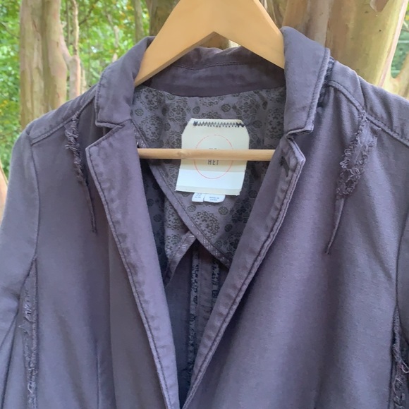 Anthropologie Hei Hei Delaine Blazer in Charcoal/Slate Grey - Picture 6 of 12